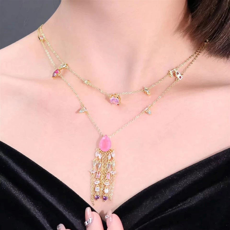 Luxury Tassel Brass Jewelry Necklace price